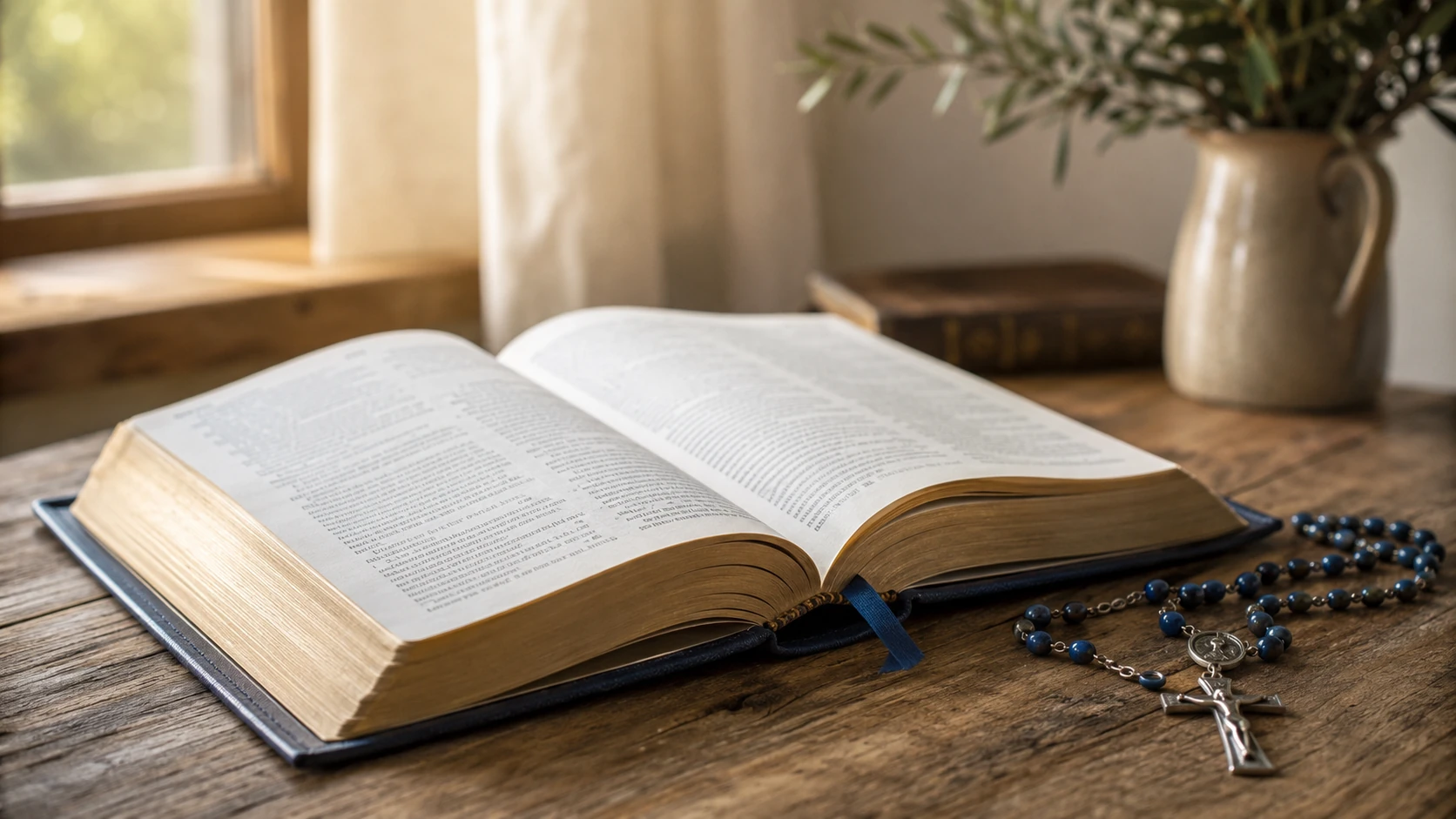 Bíblia aberta durante momento de Lectio Divina e oração pessoal